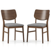 Farmhouse Upholstered Kitchen Chairs Set of 2 with Rubber Wood Frame