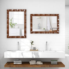 41.5 x 28 inches Farmhouse Wall Mirror with Solid Wood Frame