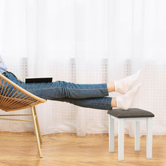 Faux Leather Vanity Stool Chair Set of 2 for Makeup Room and Living Room