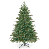 6/7/8 Feet Christmas Tree with Warm White LED Lights and Pine Cones
