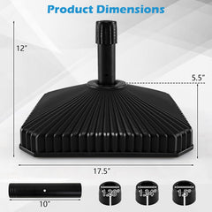 Fillable Umbrella Base with Shell Texture and 3 Coupler Sizes