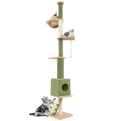 Floor to Ceiling Cat Tree with 86-99.5 Inch Adjustable Height and Extra Post