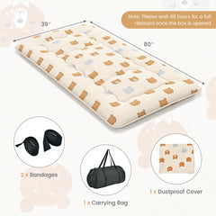 Foldable Futon Mattress with Washable Cover and Carry Bag for Camping