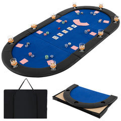 Portable 84 x 42 Inch 10-Player Foldable Padded Poker Table Top