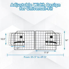 Folding Pet Divider Gate with 2 Straps and 2 Screw Caps for SUV