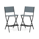 Folding Bar Stools Set of 2 Backrest Humanized Footrest