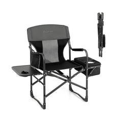 Folding Camping Directors Chair with Cooler Bag and Side Table