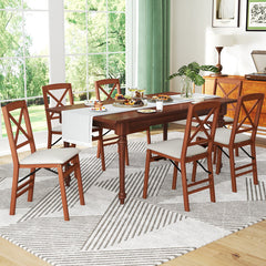 Folding Dining Chairs Set of 2 with Padded Seat and Rubber Wood Frame