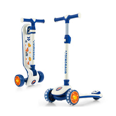 Folding Kids Scooter with Extra Wide Deck and LED Lighted PU Wheels