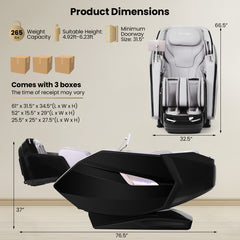 Kenzo 41-4D Dual Roller System Flexible Track Zero Gravity Full Body Massage Chair with Heart Rate Monitor and Health Detecti