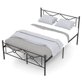 Full/Queen Size Metal Platform Bed Frame with Headboard and Footboard