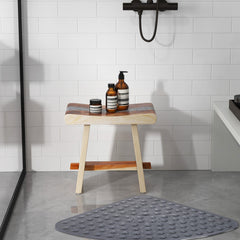 Fully Assembled Shower Stool with Epoxy Finish and Curved Seat