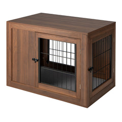 Furniture Dog Crate with Cushion and Double Doors