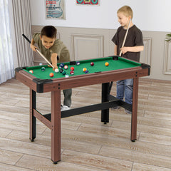 48 Inch Pool Wooden Game Table with Full Set of Ballsfor Kids and Adults
