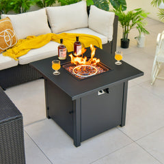 50,000 BTU 32 Inch Square Propane Gas Fire Pit Table