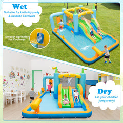 Inflatable Water Slide for Kids Aged 3-10 Years with 735W Blower