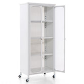 Storage Cabinet with Wheels and Adjustable Shelves