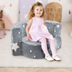 2-in-1 Convertible Glow in the Dark Kids Sofa with Removable Washable Cover