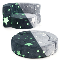 2-in-1 Convertible Glow in the Dark Kids Sofa with Removable Washable Cover