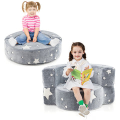 2-in-1 Convertible Glow in the Dark Kids Sofa with Removable Washable Cover