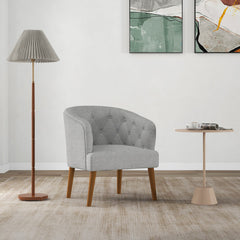 Upholstered Tub Chair with Solid Rubber Wood Legs and Adjustable Foot Pads for Living Room