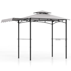 11 x 5 FT Grill Gazebo with Side Awning and Double-Tiered Top