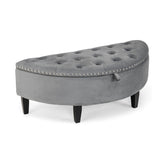 Half Moon Storage Bench with Rubber Wood Legs