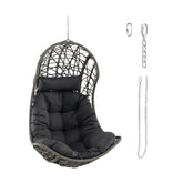 Hanging Egg Chair PE Rattan Swing Hammock Chair with Soft Pillow and Cushion