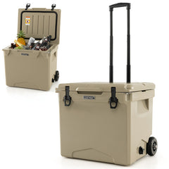 42 Quart Insulated Large Hard Cooler with Wheels and Handle