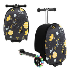 Hardshell Ride-on Suitcase Scooter with LED Flashing Wheels