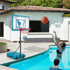 3.8-4.4 Feet Height Adjustable Pool Basketball Hoop for Kids Teens and Adults