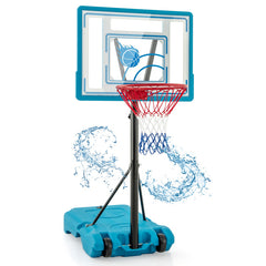 3.8-4.4 Feet Height Adjustable Pool Basketball Hoop for Kids Teens and Adults