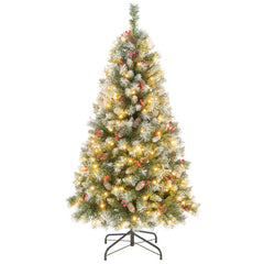 Hinged Christmas Tree with PVC Branch Tips and Warm White LED Lights