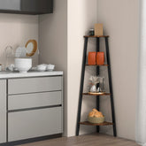 4-Tier Industrial Corner Ladder Shelf Display Rack for Home Office