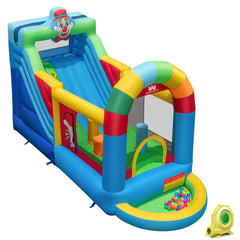 Inflatable Bounce House Obstacle Course with Ball Pit and Silde with 735W Blower