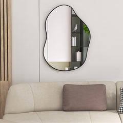 22 Inch x 30.5 Inch Irregular Wall Mounted Mirror with Premium Back Board