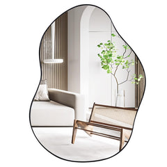 22 Inch x 30.5 Inch Irregular Wall Mounted Mirror with Premium Back Board