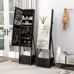 Jewelry Cabinet with Full-Length Mirror