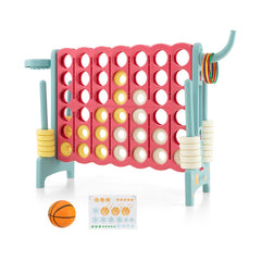 4-in-a-Row Connect Game with Basketball Hoop and Toss Ring
