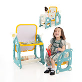 Kids Art Easel with Chair and 3-Level Adjustable Whiteboard