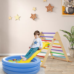 Kids Climbing Triangle Set with Adjustable and Reversible Ramp