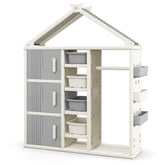 Kids Costume Storage Closet with Storage Bins and Shelves and Side Baskets for Kids Room