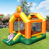Kids Inflatable Bounce House with Slide and Basketball Rim with 735W Blower