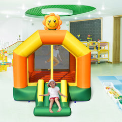 Kids Inflatable Bounce House with Slide and Basketball Rim with 735W Blower