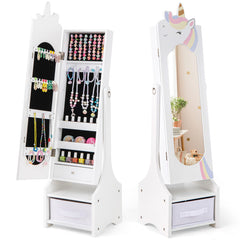 Kids Jewelry Armoire Cabinet with Storage and 2 Tilt Angles