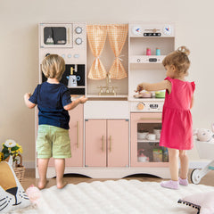 Kids Kitchen Playset with Microwave and Coffee Maker for Ages 3+