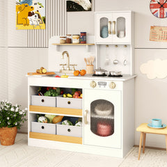 Kids Kitchen Playset with Cooking Accessories and Toy Cuttable Veggies