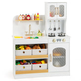 Kids Kitchen Playset with Cooking Accessories and Toy Cuttable Veggies