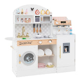 Kids Kitchen Set Wooden with Coffee Makers and Accessories