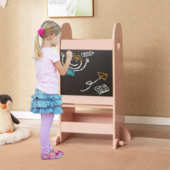 Kids Kitchen Tower Adjustable with Chalkboard and Safety Rail